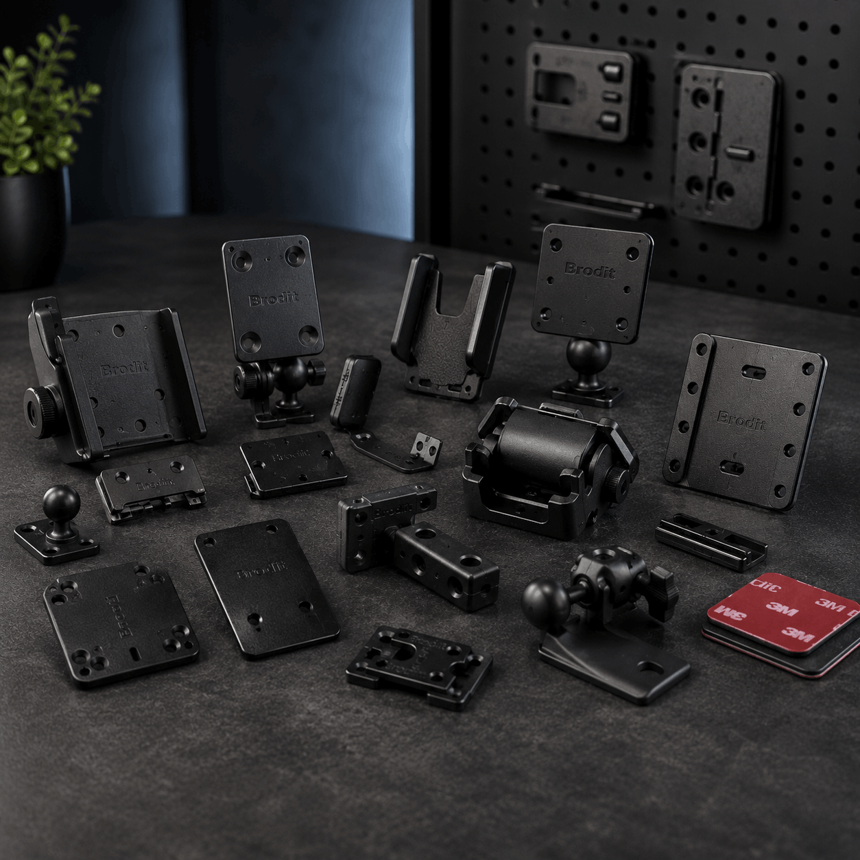 Various Brodit mounting solutions
