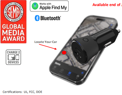 Lader 12/24V Scosche FoundIT 42W usbC/usbA charger & locator
